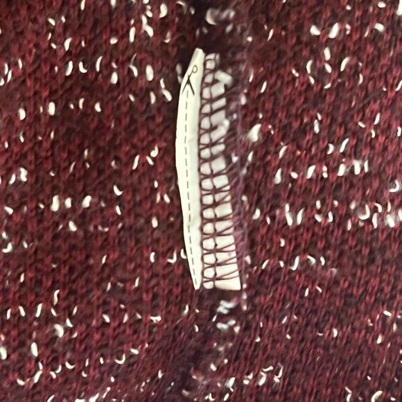 Scotch & Soda (Maison Scotch) Mixed Tweed Leather Trim Burgundy Sweater 1 small - Picture 7 of 7